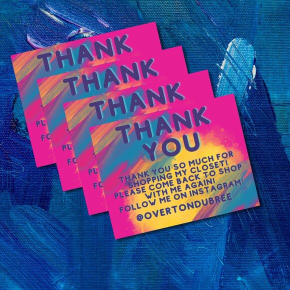 'Abstract Paint Strokes' Personalized to You Thank You Cards - Picture 2 of 10